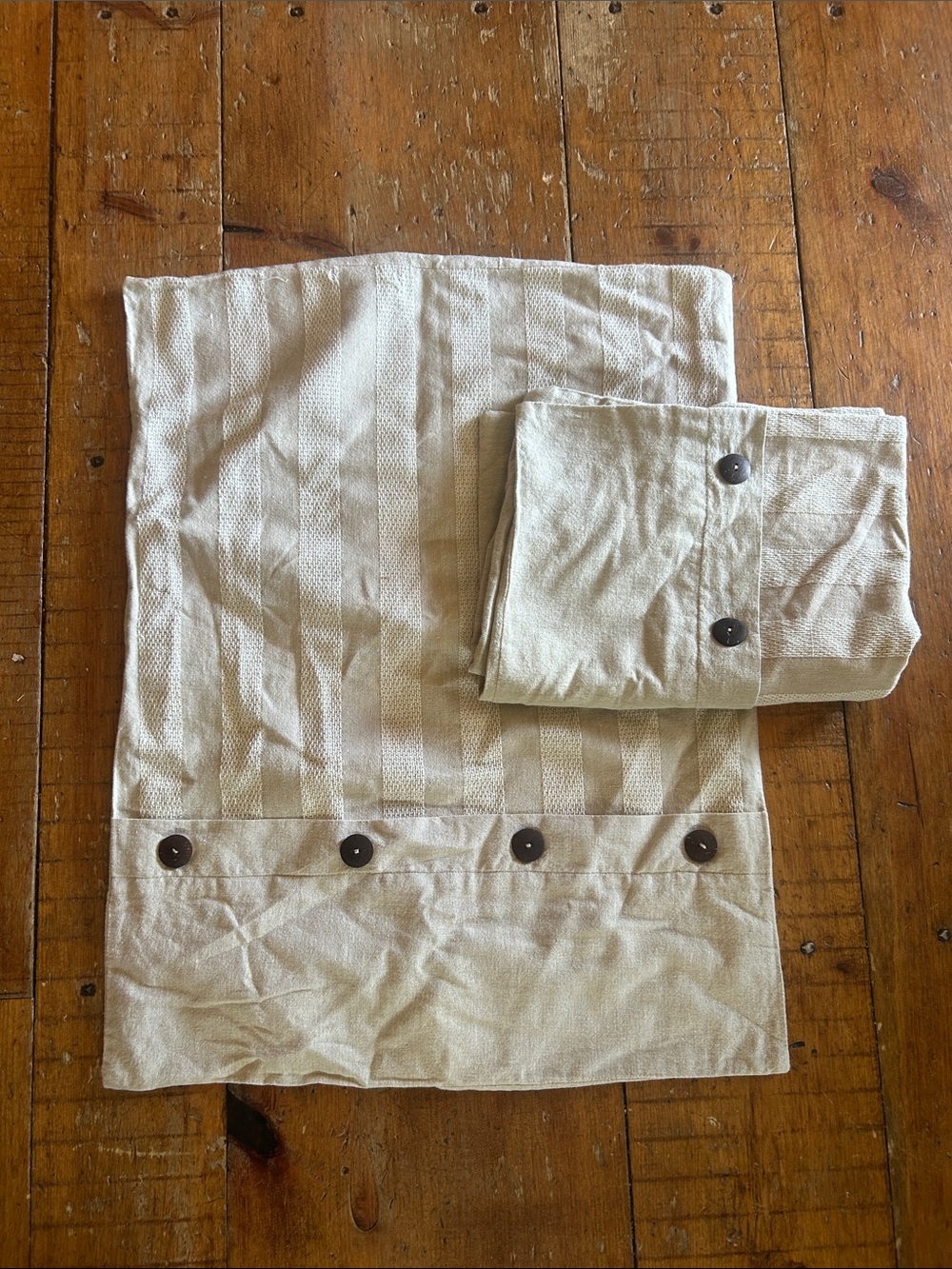 Pier 1 Cream/Tan Button-Accent Decorative Pillow Covers (Set)